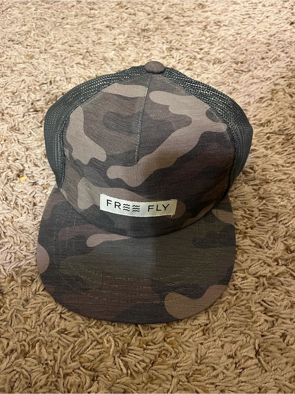 FREE FLY Men's Camo Trucker Hat - Olive Camo